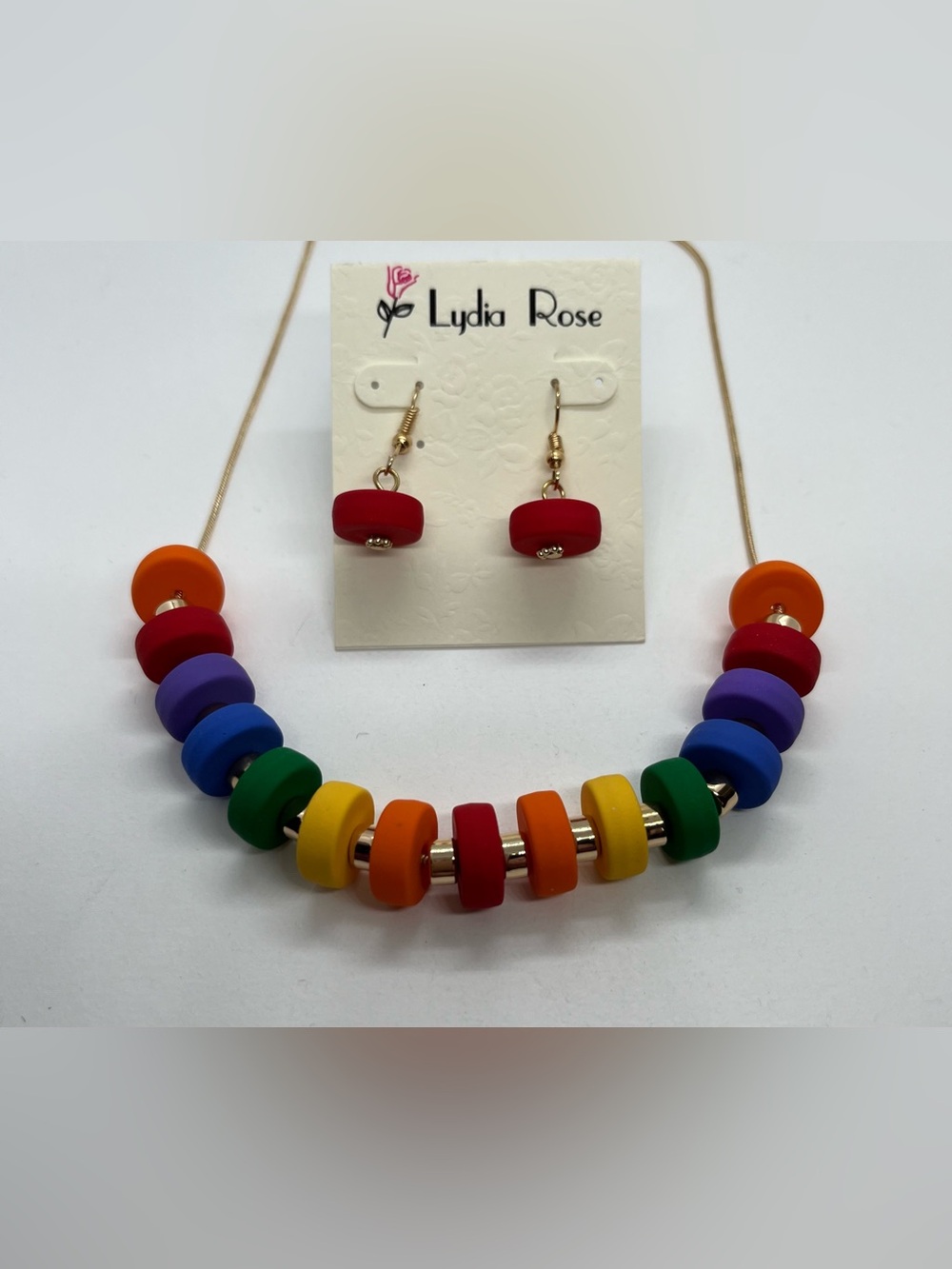 Pride Bead Necklace & Earring Set - Multicolor